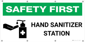 Safety First: Hand Sanitizer Station with Icon - Banner