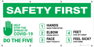 Safety First: Stop the Spread of COVID-19 Do The Five with Icon - Banner