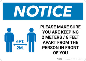 Notice: Make Sure You Are Keeping 6ft Apart with Icon Landscape - Wall Sign