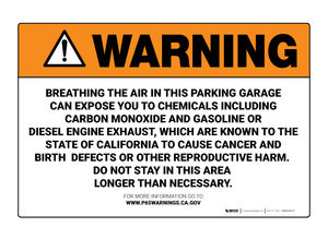 Prop 65 Parking Garage - Wall Sign Prop 65 Parking Garage - Wall Sign