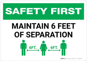 Safety First: Maintain 6 Feet of Separation with Icon Landscape - Wall Sign