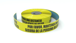 Please Maintain a Safe Distancing Spanish - Inline Printed Floor Marking Tape