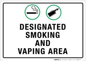 Designated Smoking and Vaping Area - Wall Sign Designated Smoking and Vaping Area - Wall Sign