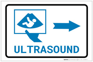 Ultrasound Right Arrow with Icon Landscape v2 - Label