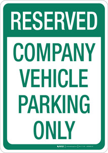 Company Vehicle Parking Only - Wall Sign Company Vehicle Parking Only - Wall Sign