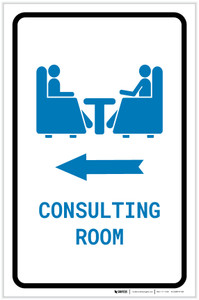 Consulting Room Left Arrow with Icon Portrait v2 - Label