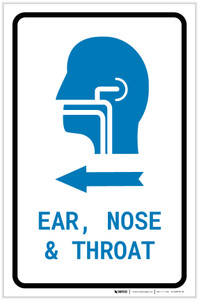 Ears, Nose, and Throat (ENT) Left Arrow with Icon Portrait v2 - Label