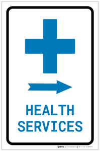 Health Services Right Arrow with Icon Portrait v2 - Label