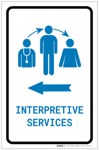 Interpretive Services Left Arrow with Icon Portrait v2 - Label