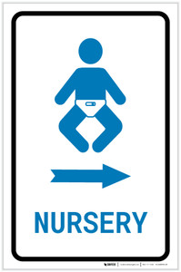 Nursery Right Arrow with Icon Portrait v2 - Label