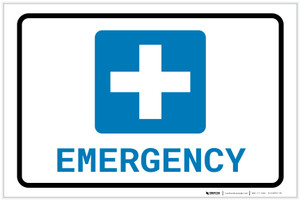Emergency with Icon Landscape - Label