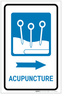 Acupuncture Right Arrow with Icon Portrait - Label