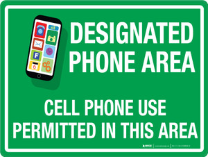 Designated Phone Area - Floor Sign