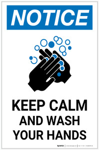 Notice: Keep Calm And Wash Your Hands Portrait - Label