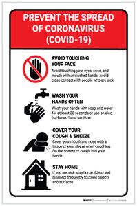 Prevent the Spread of Coronavirus Portrait - Label