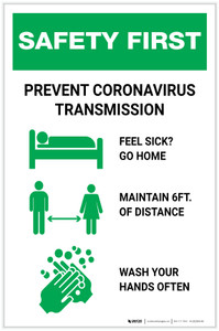 Safety First: Prevent Soronavirus Transmission with Icons Portrait - Label