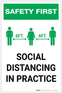 Safety First: Social Distancing in Practice Portrait - Label