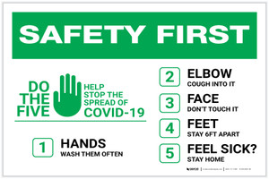 Safety First: Do The 5 Help Stop The Spread of Covid-19 Landscape - Label