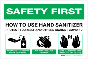 Safety First: How To Use Hand Sanitizer Landscape - Label