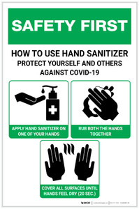 Safety First: How To Use Hand Sanitizer Portrait - Label