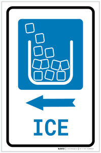Ice Left Arrow with Icon Portrait - Label