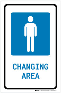 Mens Changing Area with Icon Portrait - Label