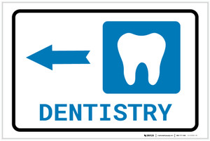 Dentistry Left Arrow with Icon Landscape - Label