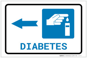 Diabetes Left Arrow with Icon Landscape - Label