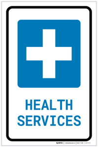 Health Services with Icon Portrait - Label