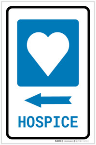 Hospice Left Arrow with Icon Portrait - Label