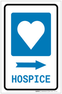 Hospice Right Arrow with Icon Portrait - Label