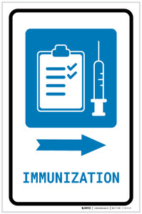 Immunization Right Arrow with Icon Portrait - Label