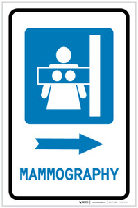 Mammography Right Arrow with Icon Portrait - Label