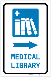 Medical Library Right Arrow with Icon Portrait - Label