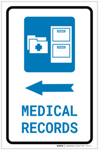 Medical Records Left Arrow with Icon Portrait - Label