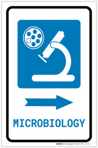 Microbiology Right Arrow with Icon Portrait - Label