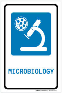 Microbiology with Icon Portrait - Label