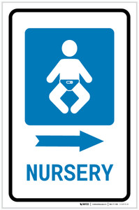 Nursery Right Arrow with Icon Portrait - Label