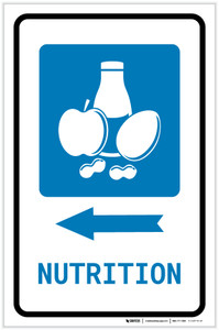 Nutrition Left Arrow with Icon Portrait - Label