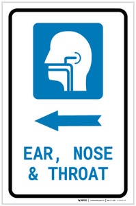 Ears, Nose, and Throat (ENT) Left Arrow with Icon Portrait - Label
