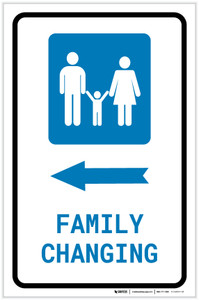 Family Changing Left Arrow with Icon Portrait - Label