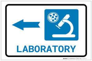 Laboratory Left Arrow with Icon Landscape - Label