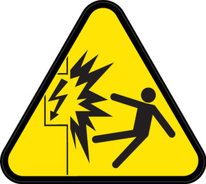 Contact with Electricity Die Cut Label Contact with Electricity Die Cut Label