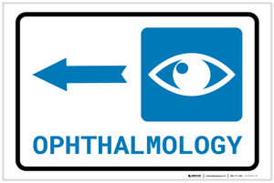 Ophthalmology Left Arrow with Icon Landscape - Label
