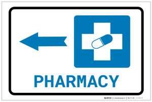 Pharmacy Left Arrow with Icon Landscape - Label