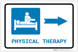 Physical Therapy Right Arrow with Icon Landscape - Label