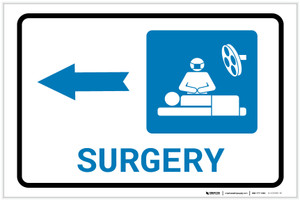 Surgery Left Arrow with Icon Landscape - Label