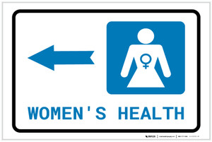 Women's Health Left Arrow with Icon Landscape - Label