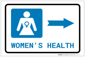 Women's Health Right Arrow with Icon Landscape - Label