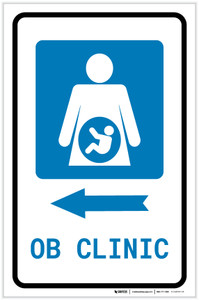 OB Clinic Left Arrow with Icon Portrait - Label